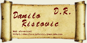 Danilo Ristović vizit kartica